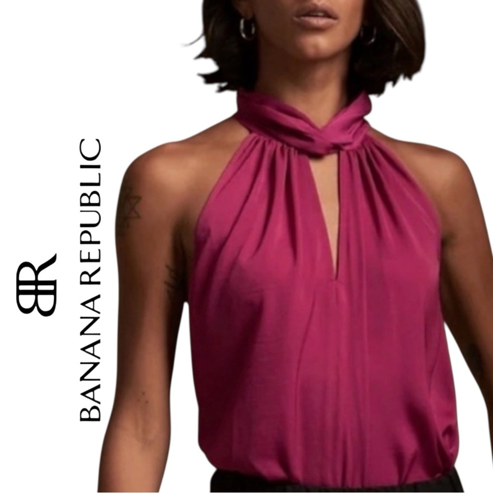 Red Twisted Halter Neck Top